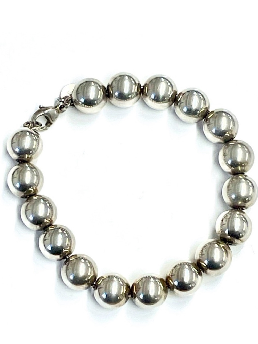 Pre owned authentic Tiffany & Co SS Bead 10 MM BLT Women’s bracelet  8.25 “ 2011
